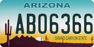 AZ license plate ABO6366