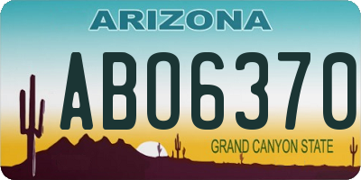 AZ license plate ABO6370