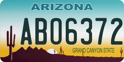 AZ license plate ABO6372