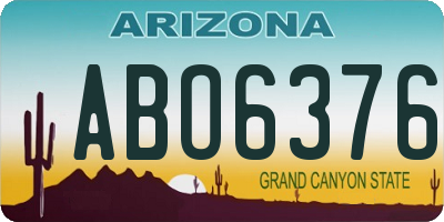AZ license plate ABO6376