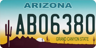 AZ license plate ABO6380