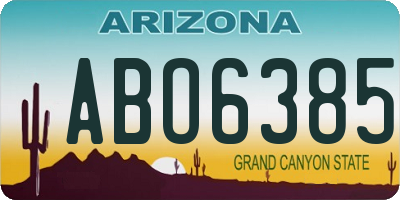AZ license plate ABO6385