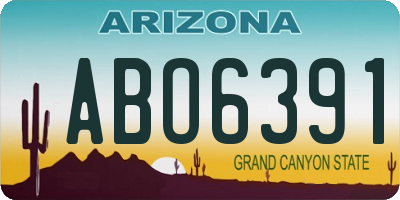 AZ license plate ABO6391