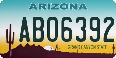 AZ license plate ABO6392