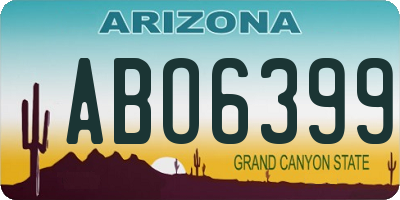 AZ license plate ABO6399