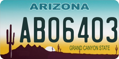 AZ license plate ABO6403