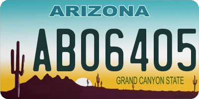 AZ license plate ABO6405