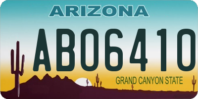 AZ license plate ABO6410