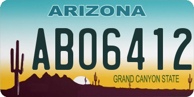 AZ license plate ABO6412
