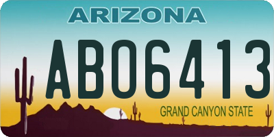 AZ license plate ABO6413