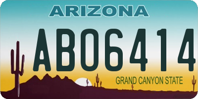 AZ license plate ABO6414