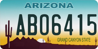 AZ license plate ABO6415