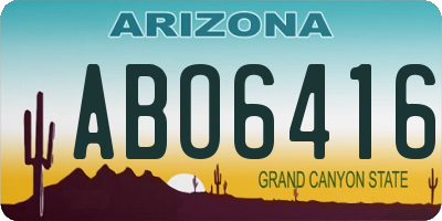 AZ license plate ABO6416