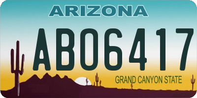 AZ license plate ABO6417