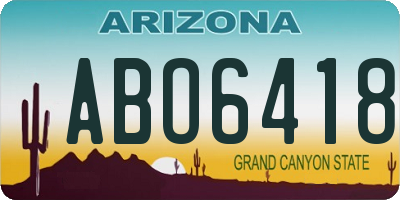 AZ license plate ABO6418