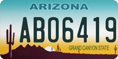 AZ license plate ABO6419