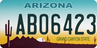 AZ license plate ABO6423