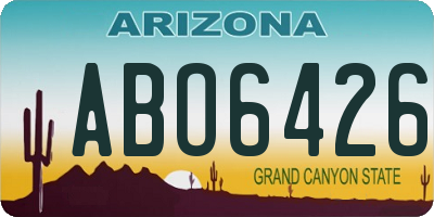 AZ license plate ABO6426