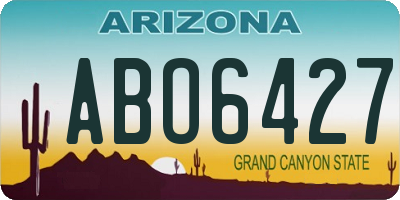 AZ license plate ABO6427