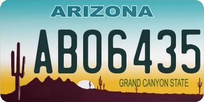 AZ license plate ABO6435
