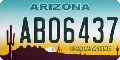 AZ license plate ABO6437