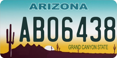 AZ license plate ABO6438