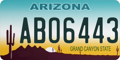 AZ license plate ABO6443