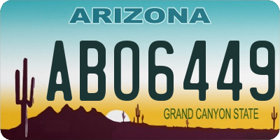 AZ license plate ABO6449