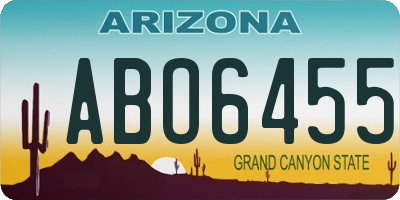 AZ license plate ABO6455