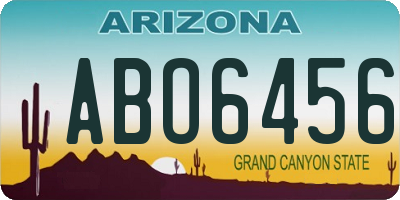 AZ license plate ABO6456