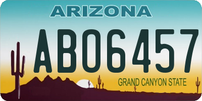 AZ license plate ABO6457