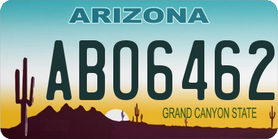 AZ license plate ABO6462