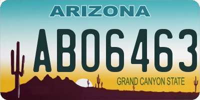 AZ license plate ABO6463