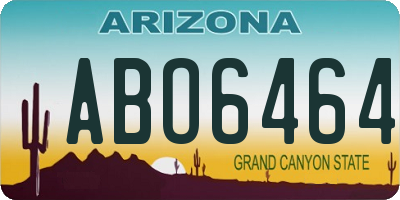AZ license plate ABO6464