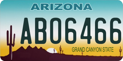 AZ license plate ABO6466