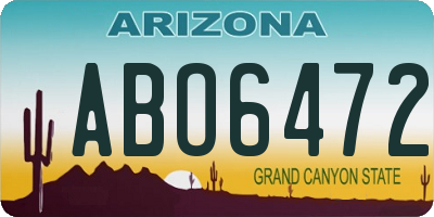 AZ license plate ABO6472
