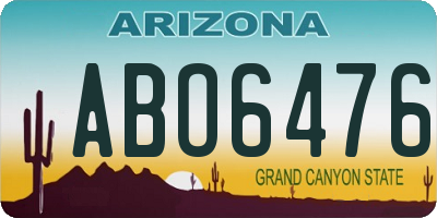 AZ license plate ABO6476