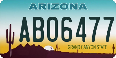 AZ license plate ABO6477