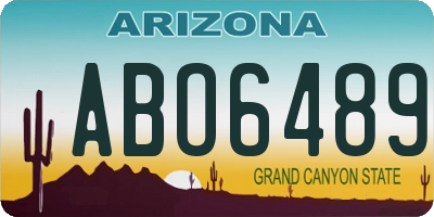 AZ license plate ABO6489
