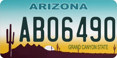 AZ license plate ABO6490
