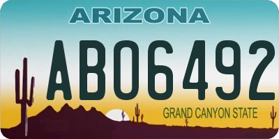 AZ license plate ABO6492