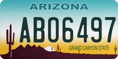 AZ license plate ABO6497