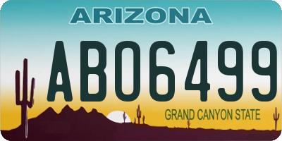AZ license plate ABO6499