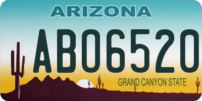AZ license plate ABO6520