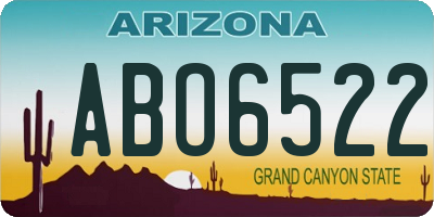 AZ license plate ABO6522