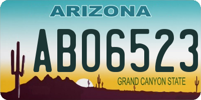 AZ license plate ABO6523