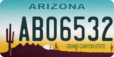 AZ license plate ABO6532