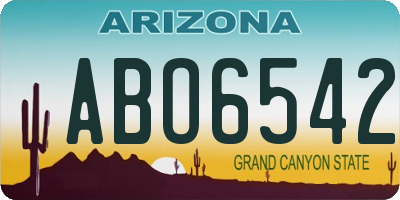 AZ license plate ABO6542