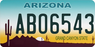AZ license plate ABO6543