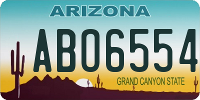 AZ license plate ABO6554